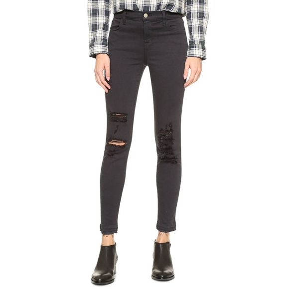 J Brand Denim - J Brand Alana High Rise Jeans in Demented Black